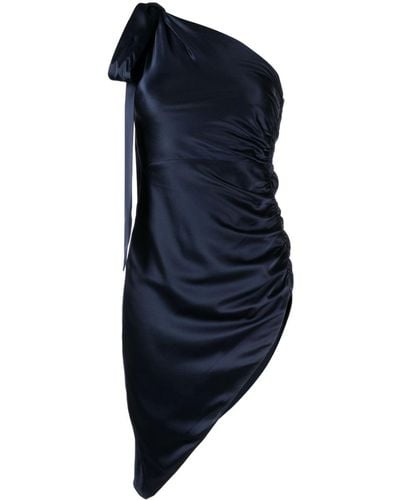 Michelle Mason Robe en soie à design asymétrique - Bleu