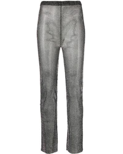 Santa Brands Rhinestone-embellished Straight-leg Pants - Grey