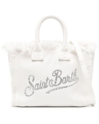 Mc2 Saint Barth Logo-appliqué canvas beach bag - Weiß