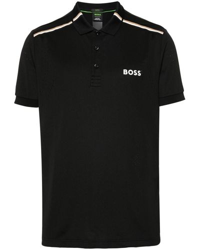 BOSS X Matteo Berrettini polo à logo en caoutchouc - Noir