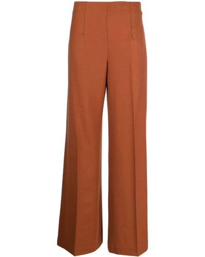 Twin Set Logo-plaque Pallazo Pants - Brown