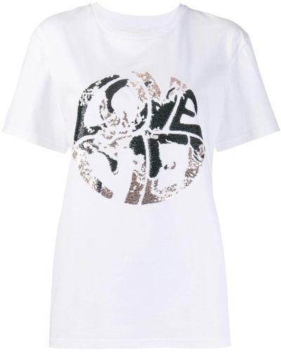 Alberta Ferretti スパンコール Tシャツ - ホワイト