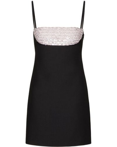 Valentino Garavani Sequin-panel Sleeveless Minidress - Black