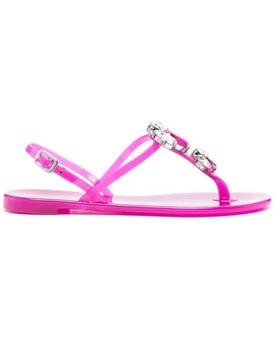 Casadei Jelly Crystal-embellishment Sandals - Pink