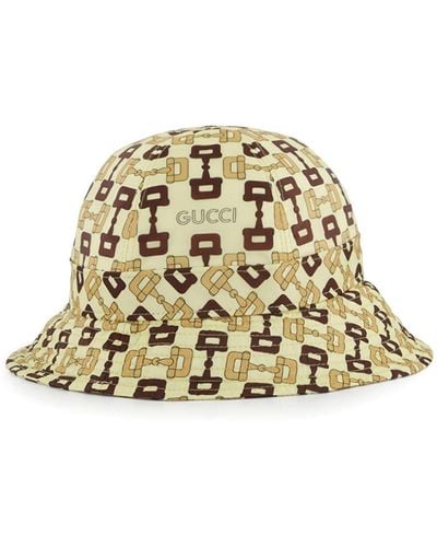 Gucci Horsebit-print Bucket Hat - Natural
