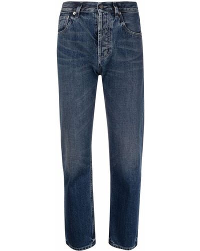 Saint Laurent High-waisted Cropped Jeans - Blue