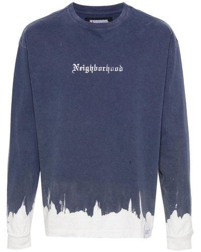 Neighborhood Logo-print Cotton T-shirt - Blue