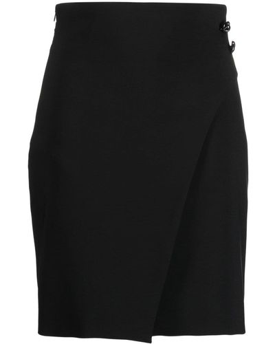 Genny Buttoned A-line Skirt - Black
