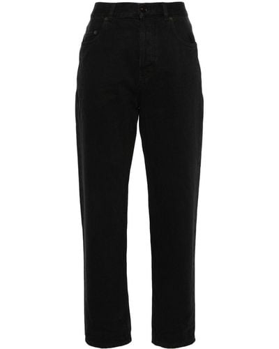 Saint Laurent Vanessa Straight-Leg-Jeans mit hohem Bund - Schwarz