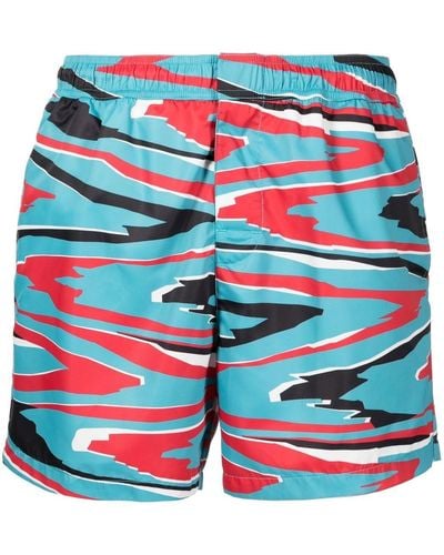 Missoni Wave-print Swim Shorts - Blue