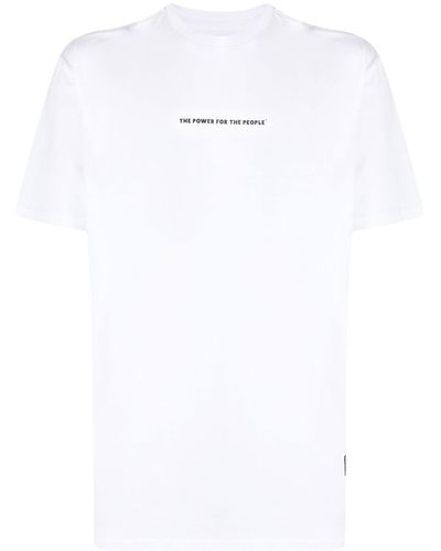 The Power for the People Logo Print Short-sleeve T-shirt - White