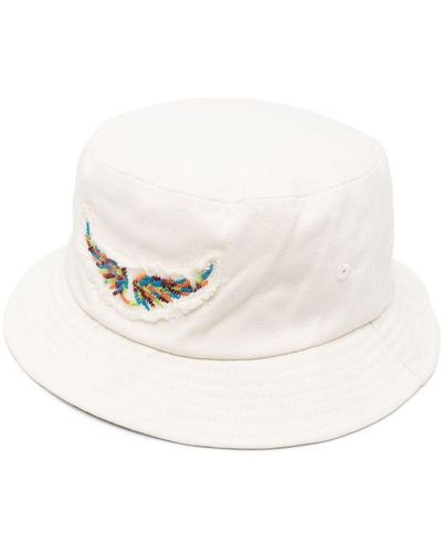Zadig & Voltaire Wings-patch Cotton Bucket Hat - White