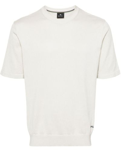 PS by Paul Smith Short-sleeve Cotton Sweater - White