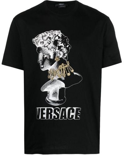 Versace T-shirt à imprimé graphique - Noir