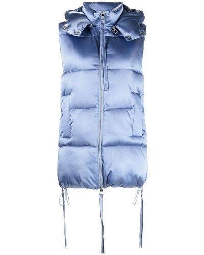 P.A.R.O.S.H. Gilet matelassé à capuche détachable - Bleu