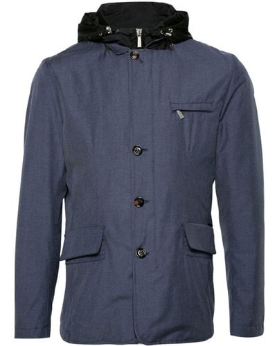 Moorer Rodney-pum Layered-design Jacket - Blue