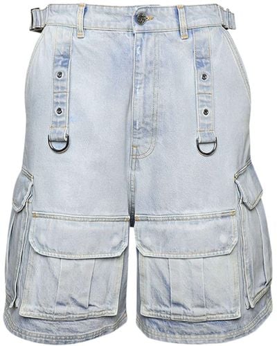 Vetements Jeans-Shorts mit aufgesetzten Taschen - Blau