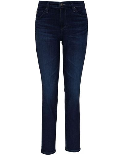 AG Jeans Halbhohe Farrah Skinny-Jeans - Blau