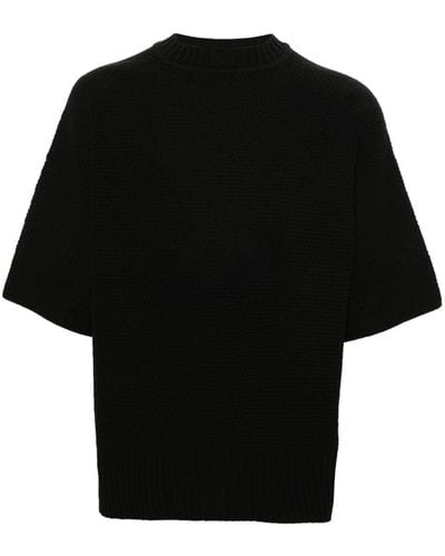 Homme Plissé Issey Miyake Straight-hem Knitted T-shirt - Black