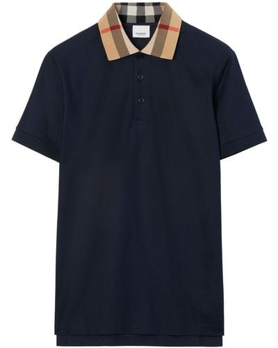 Burberry Icon Stripe Collar Polo Shirt - Black