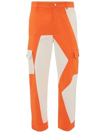 JW Anderson Colour-block Straight-leg Trousers - Orange