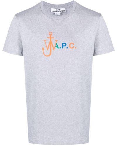JW Anderson T-shirt en coton à logo Anchor imprimé - Blanc