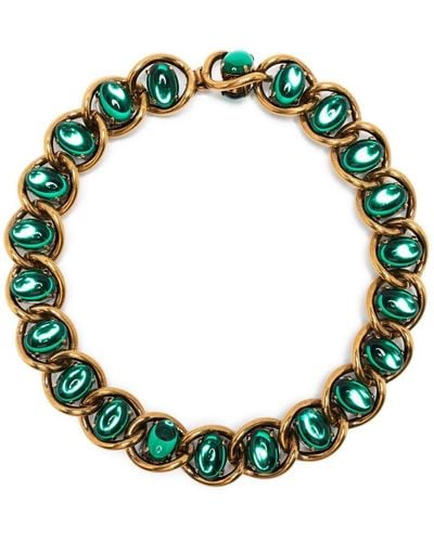 Marni Cabochon-embellished Chain Necklace - Green