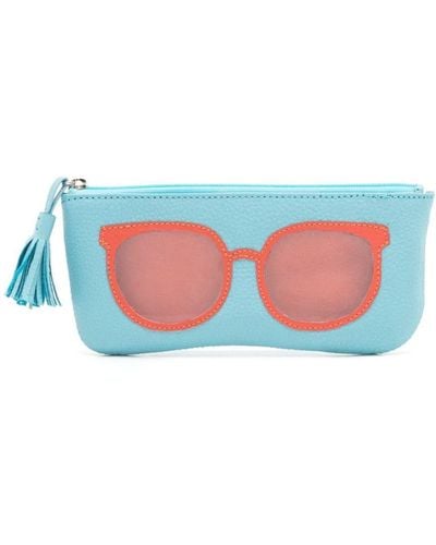 Sarah Chofakian Sunglasses-print Leather Case - Blue
