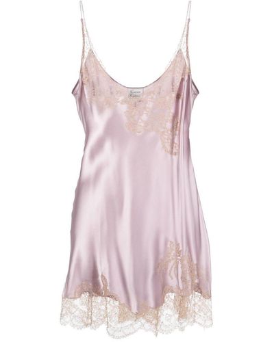 Carine Gilson Babydoll Lace-trim Slip Nightdress - Pink