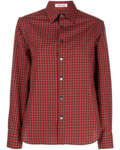 Undercover Detachable Sleeves Cotton Shirt - Red