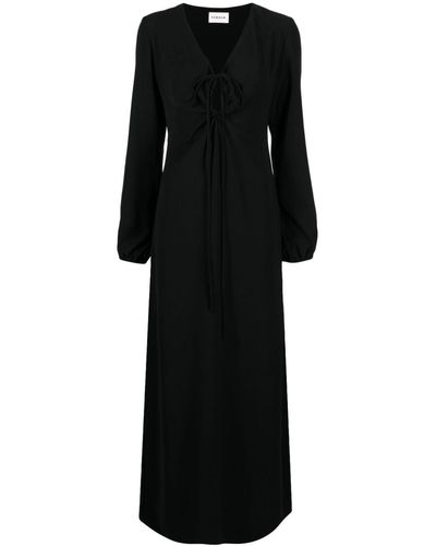 P.A.R.O.S.H. Keyhole-neck Long-sleeve Maxi Dress - Black