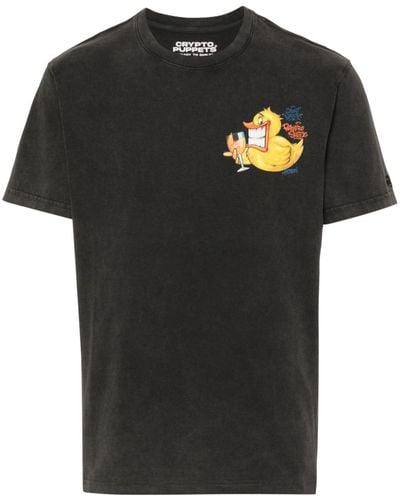 Mc2 Saint Barth X Crypto Puppets® Duck-print T-shirt - Black