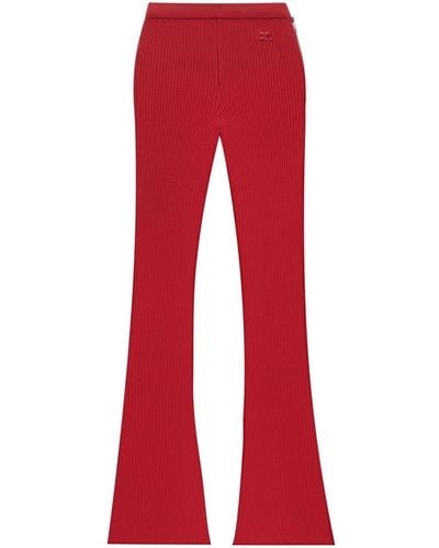 Courreges Reediton Ribbed Flared Trousers