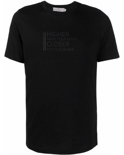 Canali スローガン Tシャツ - ブラック