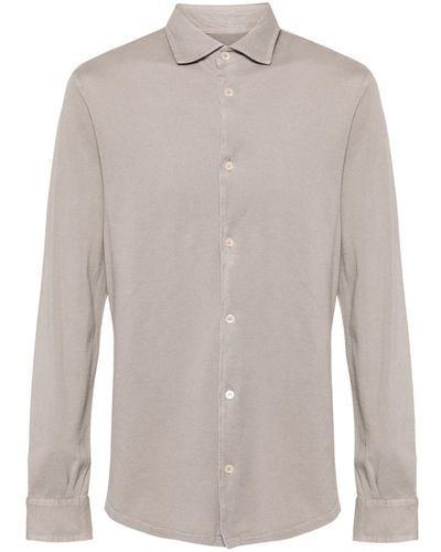Fedeli Piqué Cotton Shirt - Wit