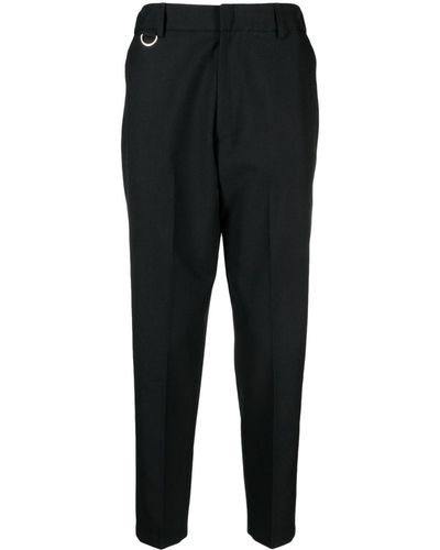 Low Brand Pressed-crease Tapered Trousers - Black