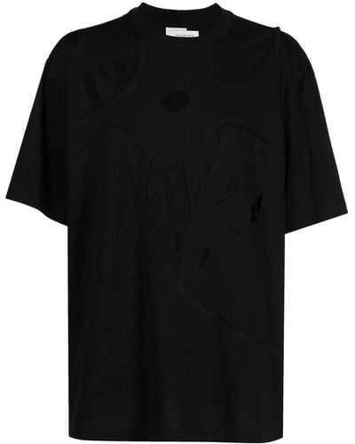 Feng Chen Wang Camiseta con aberturas - Negro