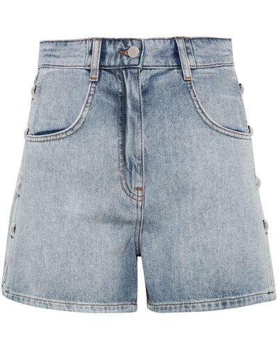 IRO Canio Jeans-Shorts mit Nieten - Blau
