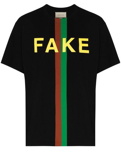 Gucci Fake/not Crew-neck T-shirt - Black