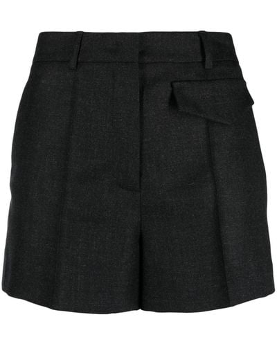 Blanca Vita Salicaria Pleated Mid-rise Shorts - Black