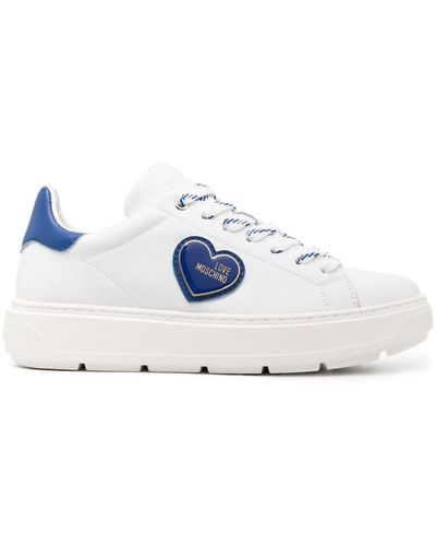 Love Moschino Sneakers Met Logopatch - Blauw