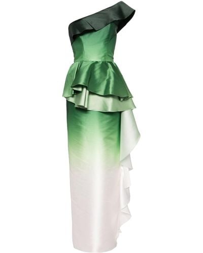 Saiid Kobeisy One-shoulder Gradient Dress - Green