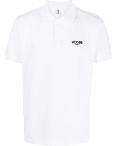 Moschino Poloshirt mit Logo-Print - Weiß