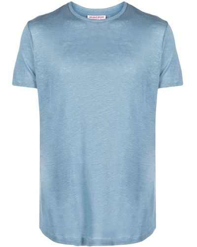 Orlebar Brown Ob-t Lightweight Linen/flax T-shirt - Blue