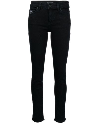 Versace Jeans Couture Embroidered-logo Skinny Jeans - Black