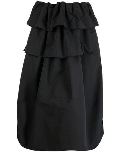 Goen.J Ruffled Midi Skirt - Black