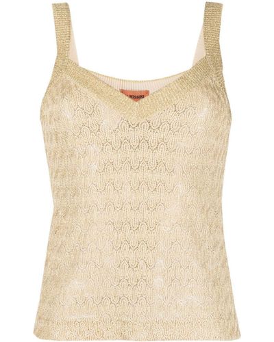 Missoni Metallic-thread Knitted Top - Natural
