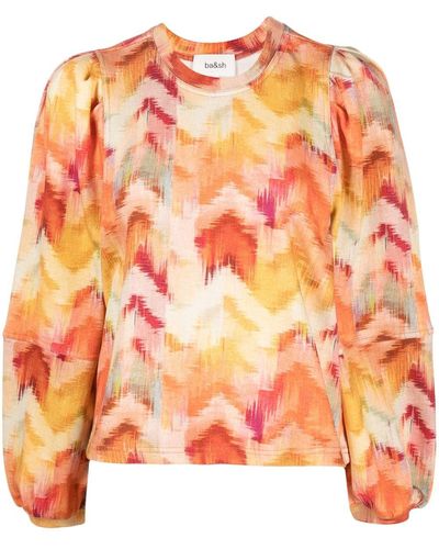 Ba&sh Blouse Met Chevronprint - Oranje