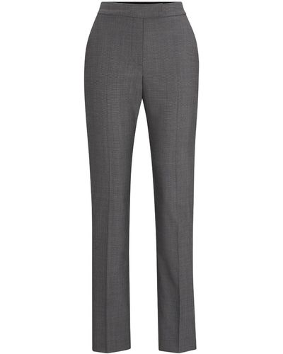 BOSS Mid-rise Slim-fit Trousers - Grey