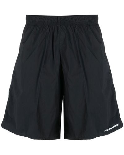 Jil Sander Embroidered-logo Swim Shorts - Black
